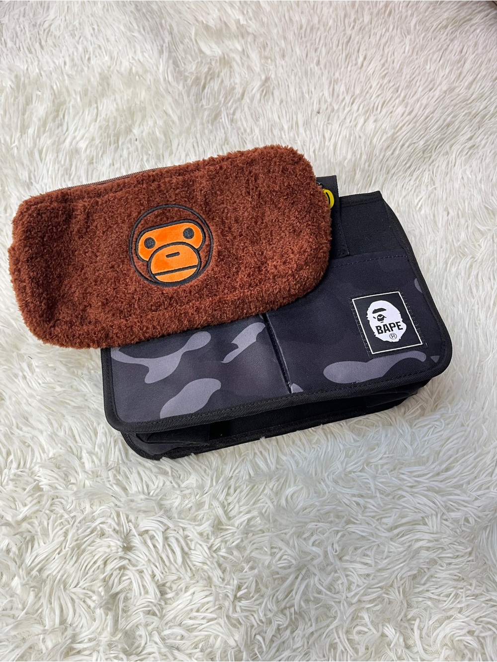 BAPE BABY MILO PLUSH Pouch Camo Tote Bag Set
